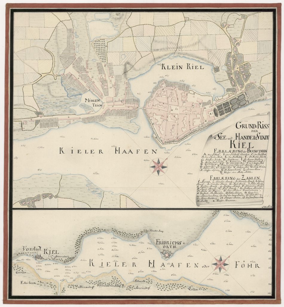 1750 Grundriss der See und Handelstadt Kiel