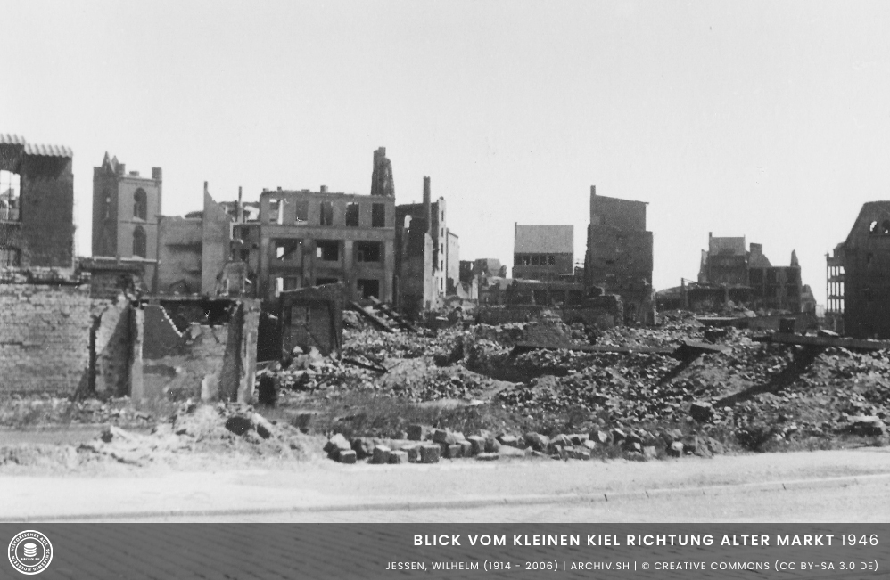 Blick vom kleinen Kiel in Richtung Alter Markt 1946