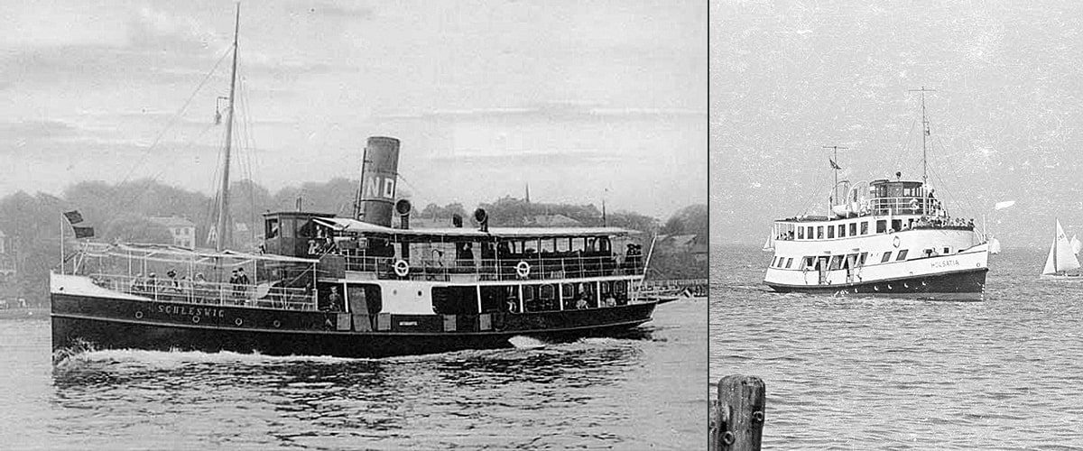 Schwarze Dampferlinie NDC - Schleswig später Holsatia - Howaldtswerke Kiel 1907