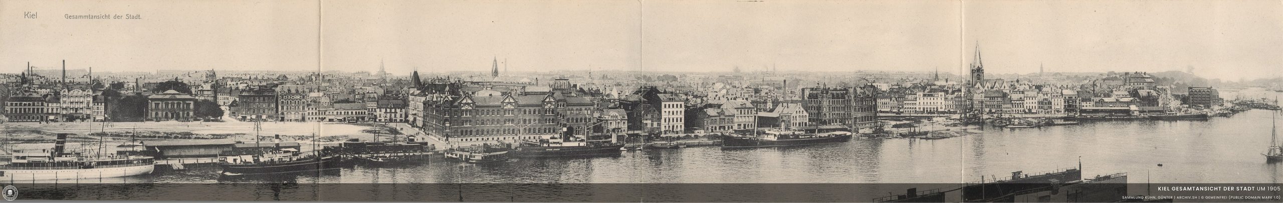 Panorama Kiel Gesamtansicht der Stadt um 1905